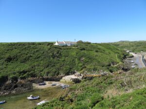 Porthclais harbour seen from the Pembrokeshire Coast Path near St Davids