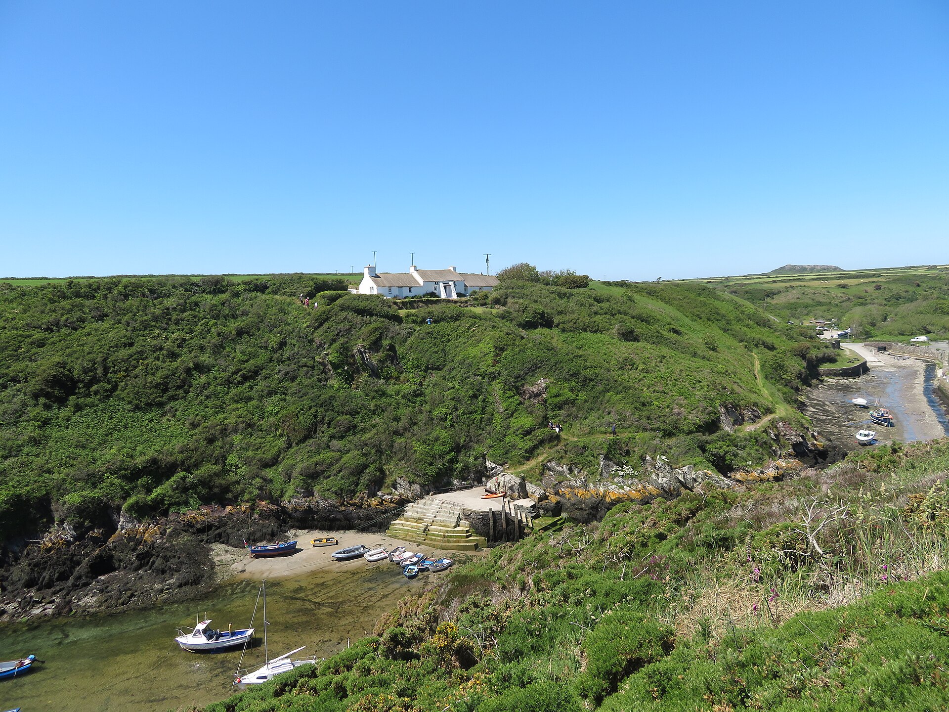 Porthclais harbour seen from the Pembrokeshire Coast Path near St Davids